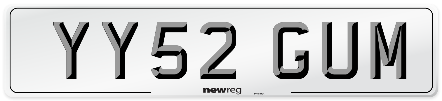 YY52 GUM Number Plate from New Reg